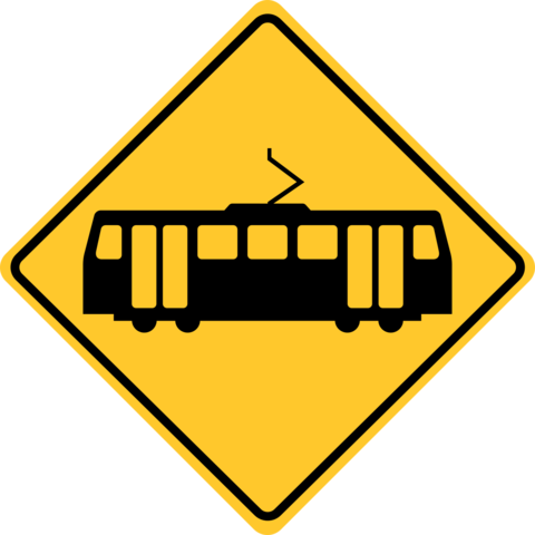 Vibrant Yellow Warning Rail Crossing Sign Template